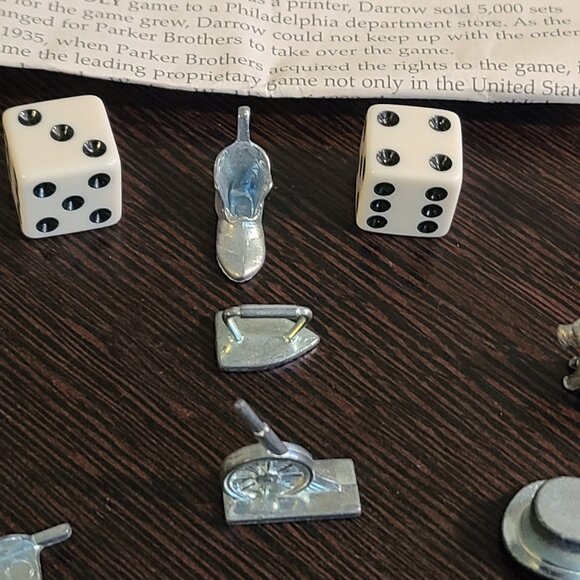 1999 Monopoly Game Lot of 9 Replacement Token Pieces Two Dice & Instruction Book - Picture 5 of 8